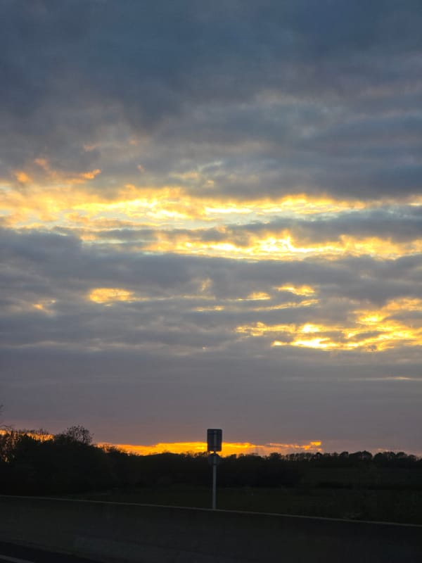 Sunset landscape captured on Huntingdonshire road