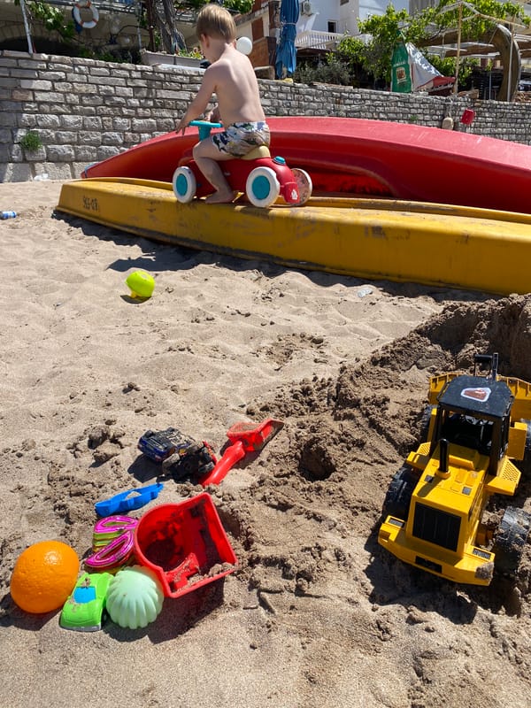 Sunny beach moments captured along Montenegro's Adriatic coast