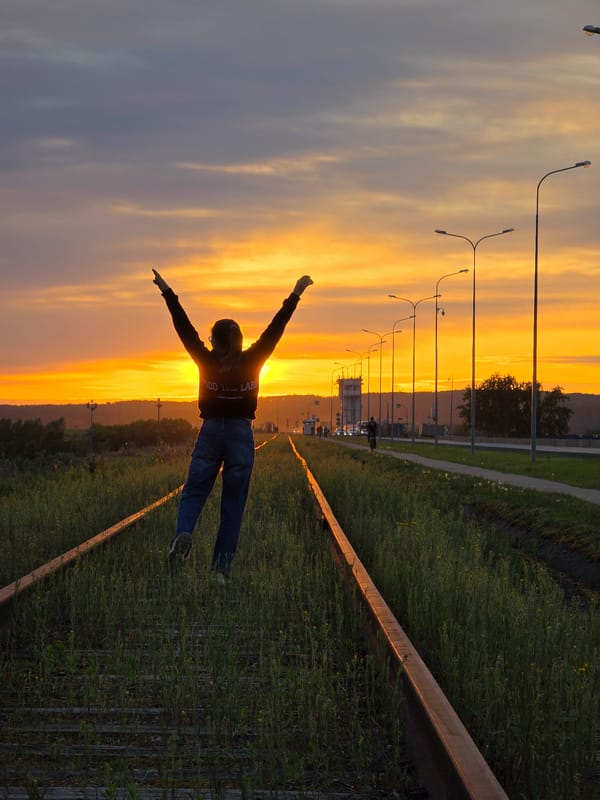 Evening sunset documented across multiple locations in Chaikovsky, Russia