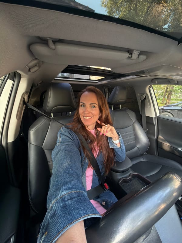 Selfie session inside a Toyota RAV4 in Birobidzhan