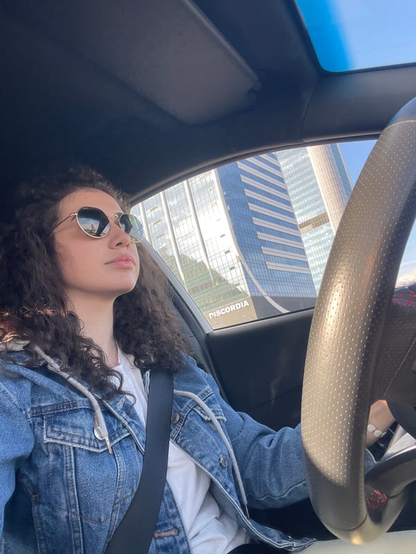 Early morning selfie captured in car in Sofia