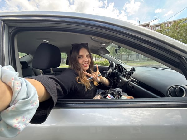 Woman poses with vape pen in car in Sliven