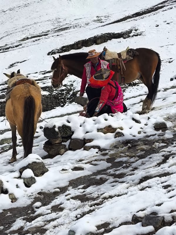 Heavy Snow Covers Andean Towns in Cusipata Region, Peru