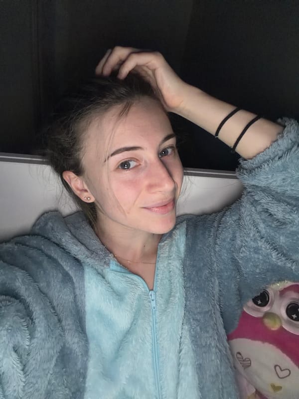 Woman Takes Selfies in Stitch Onesie in Plovdiv Bedroom