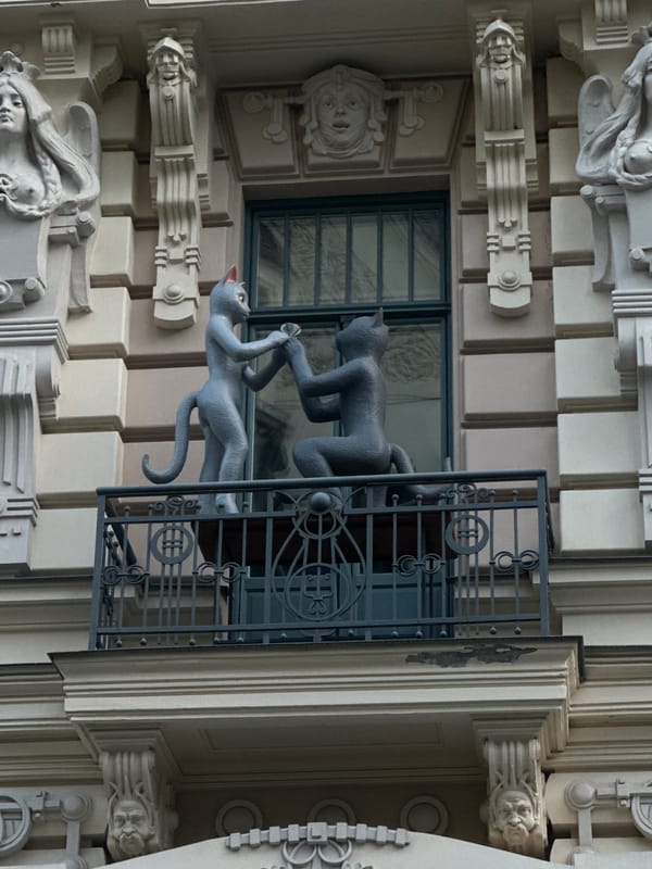 Riga's Art Nouveau district up close, Alberta iela evening
