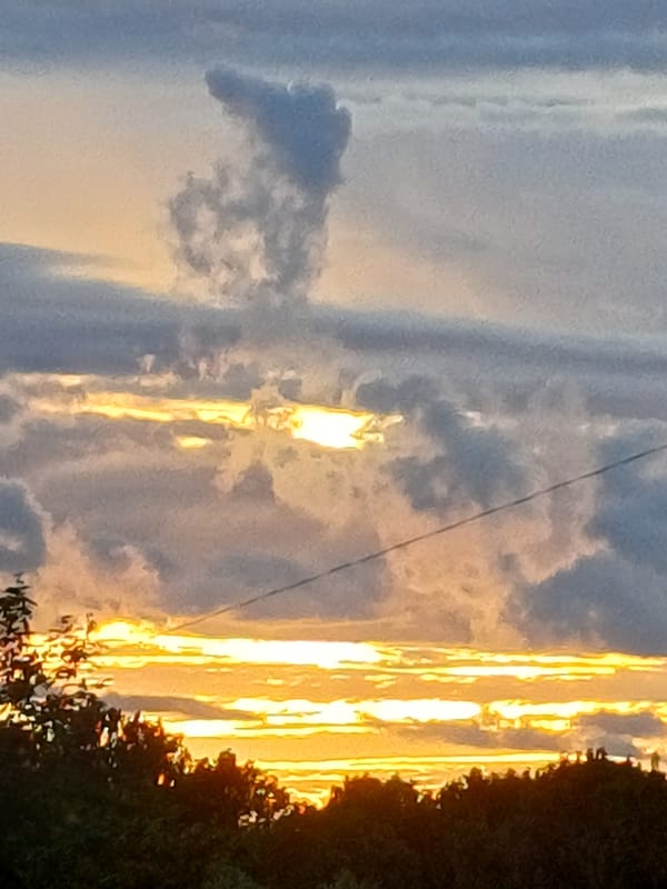 Dramatic sunset clouds rolling over Riga on a July evening