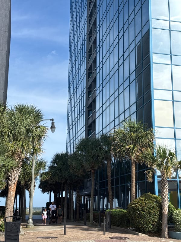 Afternoon foot traffic along a Myrtle Beach commercial strip