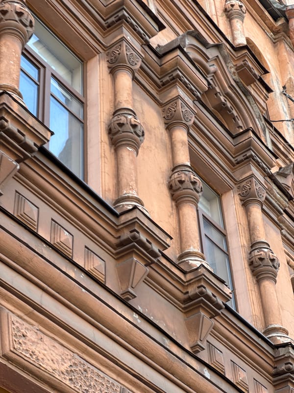Morning architectural survey captures historic Saint Petersburg streetscapes