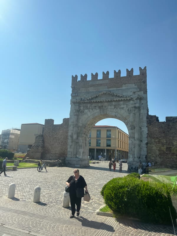 Rome's oldest triumphal arch stands at Rimini's ancient crossroads