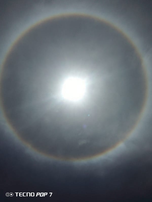 Solar halo observed over coastal Venezuela landscape