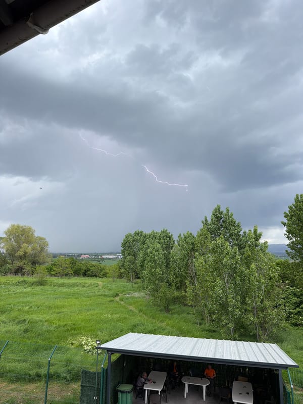 Lightning strike observed during storm in Lozen, Bulgaria