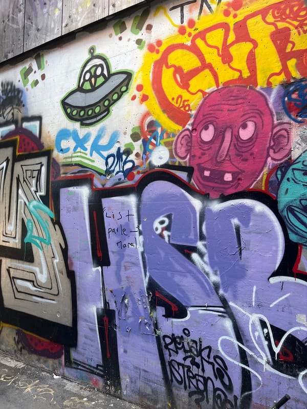 Geneva street art, urban textures, and curiosities on Bastille Day