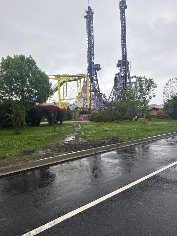 Rainy day tour documented at Sochi Park, Russia