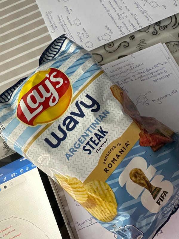 Student studies chemistry with chips in Sofia apartment
