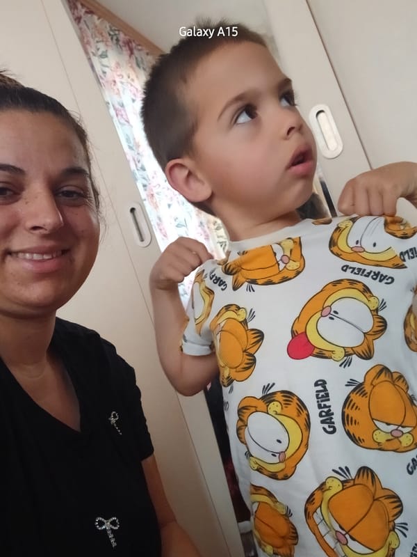 Family shares tender morning moments in Bulgarian home