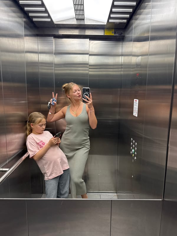 Everyday moments captured in Ariel: elevator encounter, kitchen baking