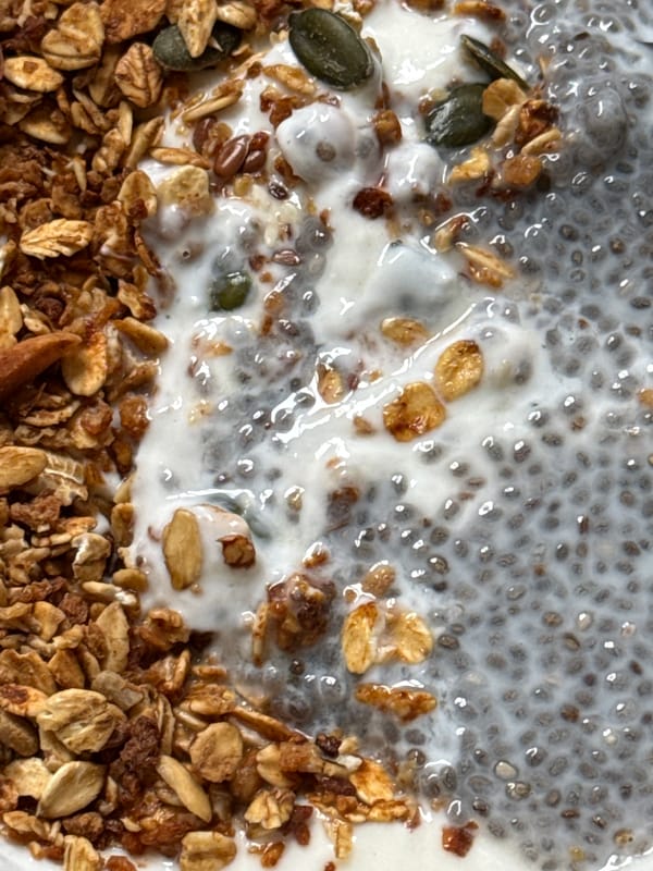 Morning breakfast bowl photographed in Tel Aviv
