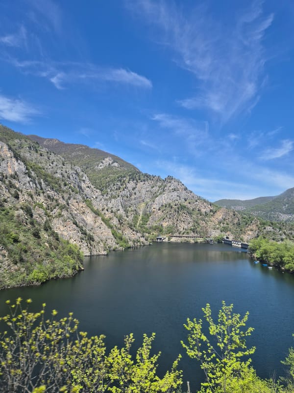 Scenic reservoir landscape captured near Mihalkovo, Bulgaria