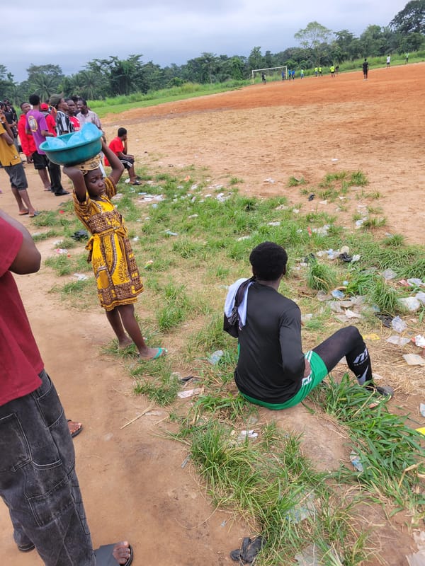 Afternoon football and street life in Egbagu, Nigeria