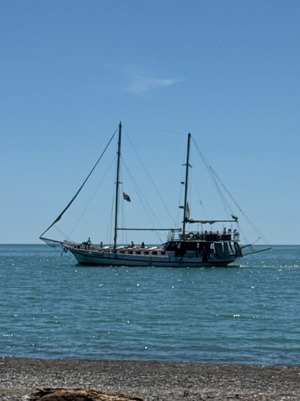 Summer beach day captured by visitors in Chabkwara, Abkhazia