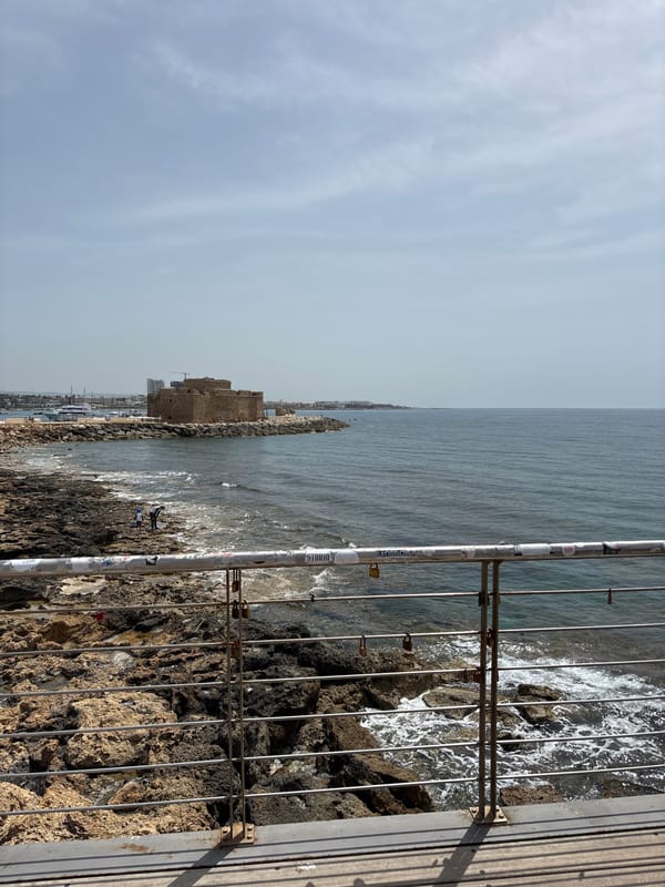 Overcast morning view captured at historic Paphos Castle, Cyprus