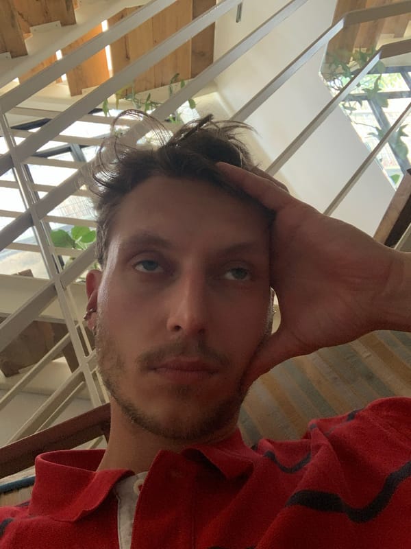 Young man takes selfie in Tel Aviv