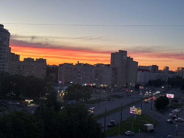 Evening routine documented through selfies in Russian lakeside city