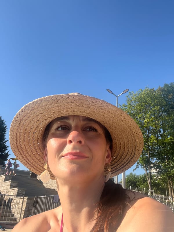Afternoon at the pool — splash pad, selfies, sunny crowds
