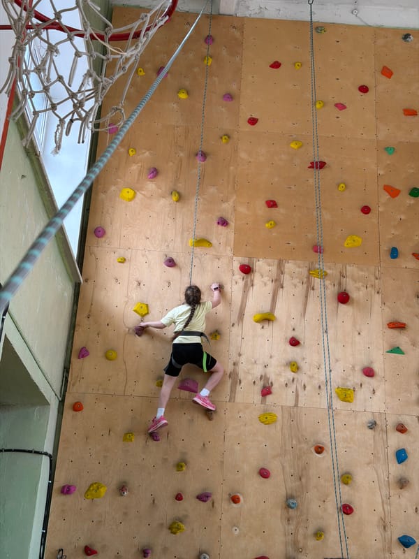 Children participate in indoor rock climbing session in Izhevsk