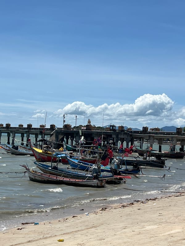 Coastal morning in Baan Bang Rak — work, sea, and quiet moments