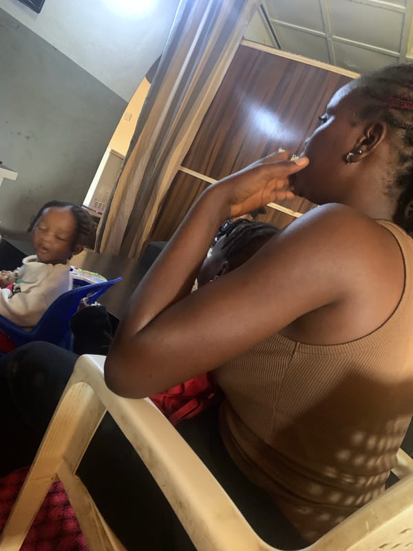 Kids and adults sharing a casual indoor morning together
