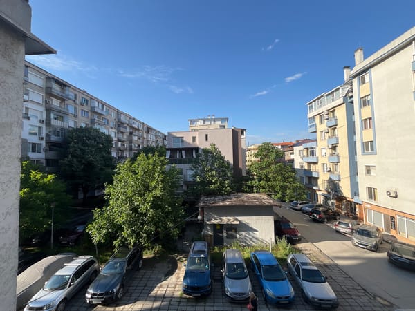 Elevated photos capture residential scene and kitchen moment in Plovdiv