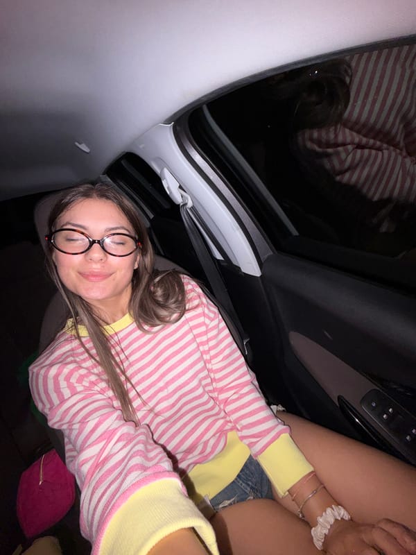 Late-night selfie session in a car near Tsarevo, Bulgaria