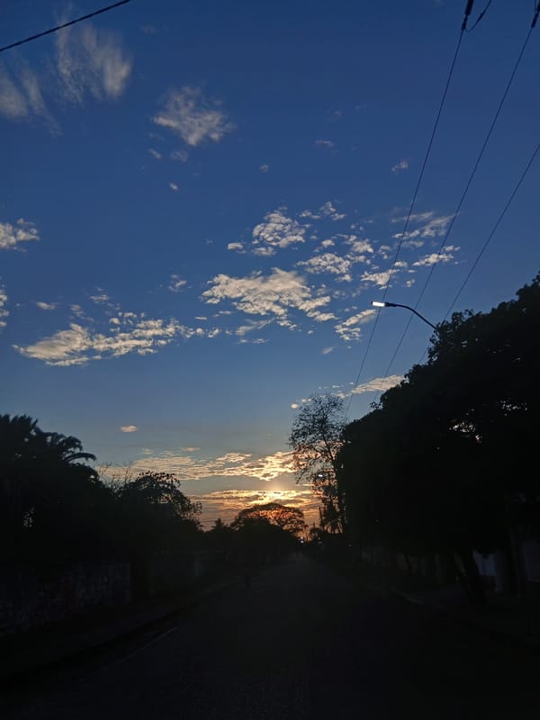 Sunset documented across Juan Griego streets, Venezuela
