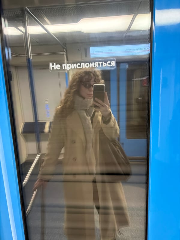 Passenger photographs from Moscow metro train window