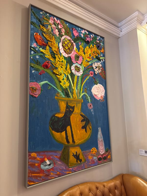 Ornate hotel interior with artwork documented in Cape Town