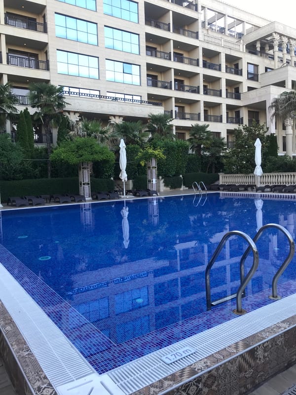 Grand Hotel Varna pool area and gardens documentation