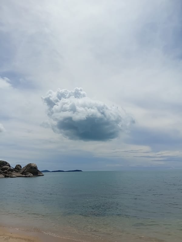 Cloudy afternoon on a quiet Chaweng Noi beach