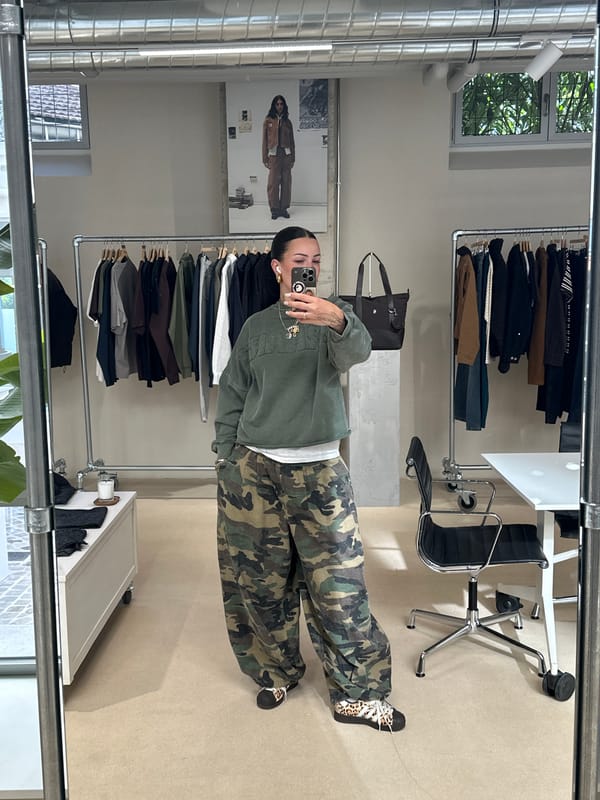Shopper Documents Paris Clothing Store Visit Through Mirror Selfies