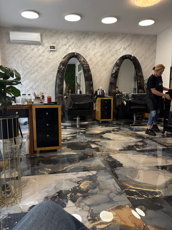 Vintage Trabant and hair salon captured in Plovdiv street scenes