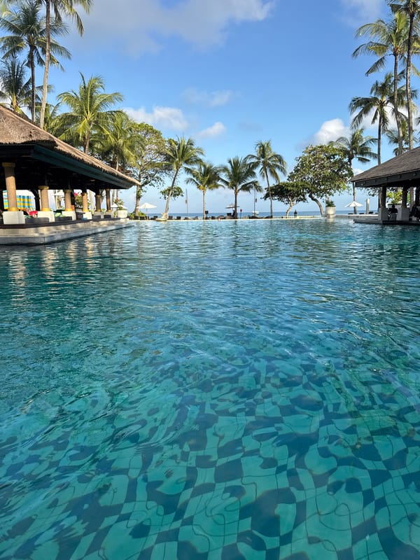 Traditional Balinese water gardens and sculptures documented in Jimbaran