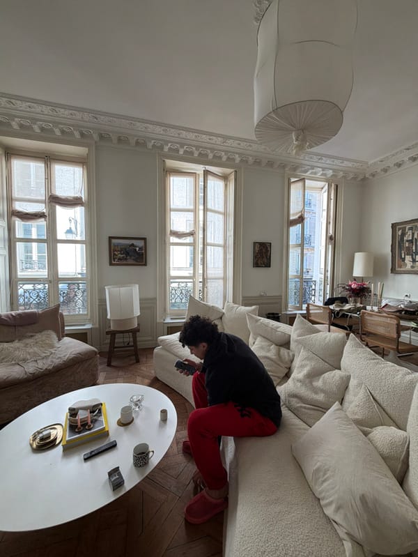 Afternoon domestic life documented in classic Parisian apartment