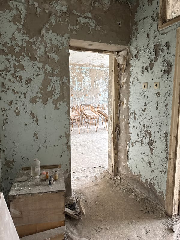 Abandoned Pripyat building interior shows continued decay
