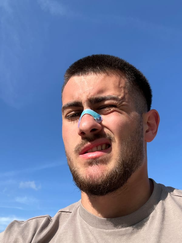 Cyclist films selfie ride through Bulgarian town wearing nasal strip