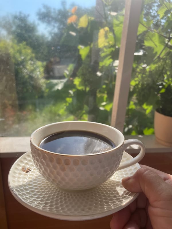 Coffee by the window in Azov, Russia
