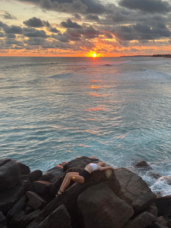 Sunset captured by witnesses along Ahangama coastline, Sri Lanka