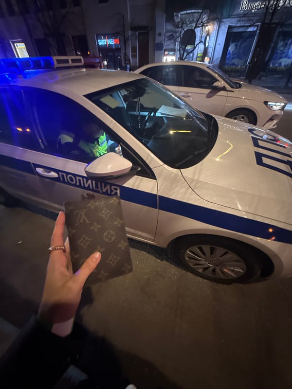 Wallet incident near police car documented in Krasnoyarsk