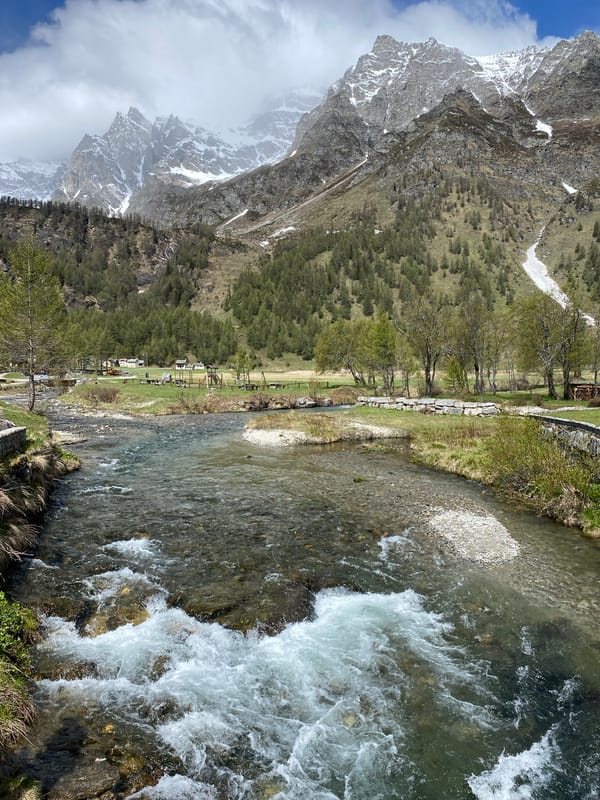 Scenic mountain and river views documented in Baceno, Italy