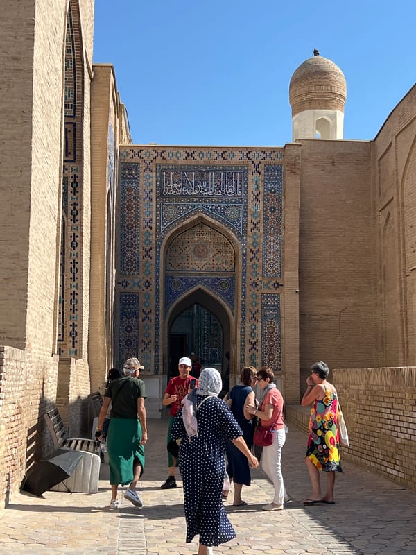 Exploring Shah-i-Zinda's tiled mausoleums in Samarkand