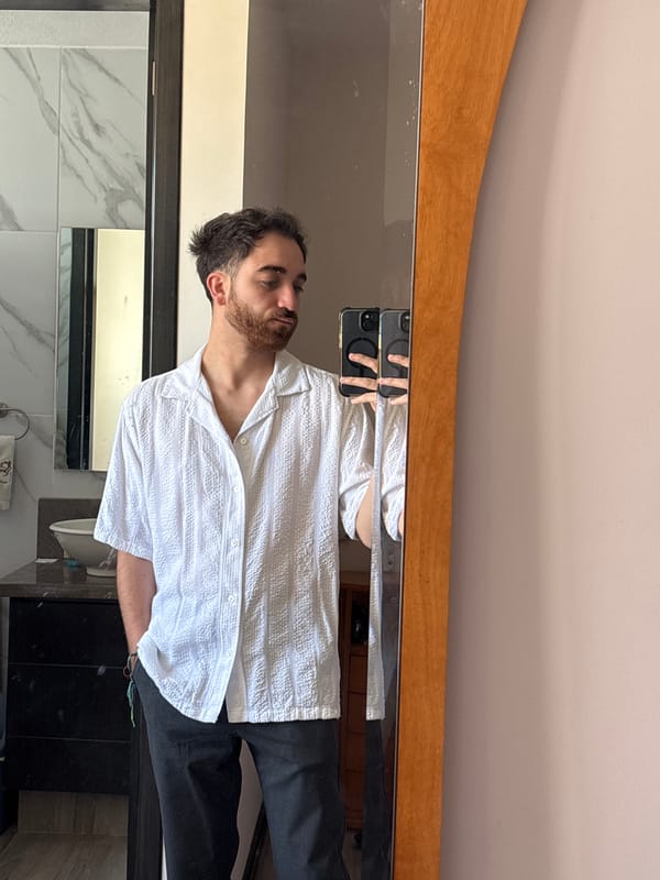 Man takes mirror selfie in bathroom, Santa Clara Ocoyucan